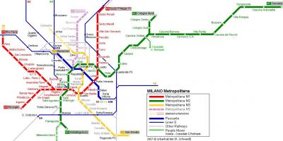 Milano mappa della metropolitana 2016