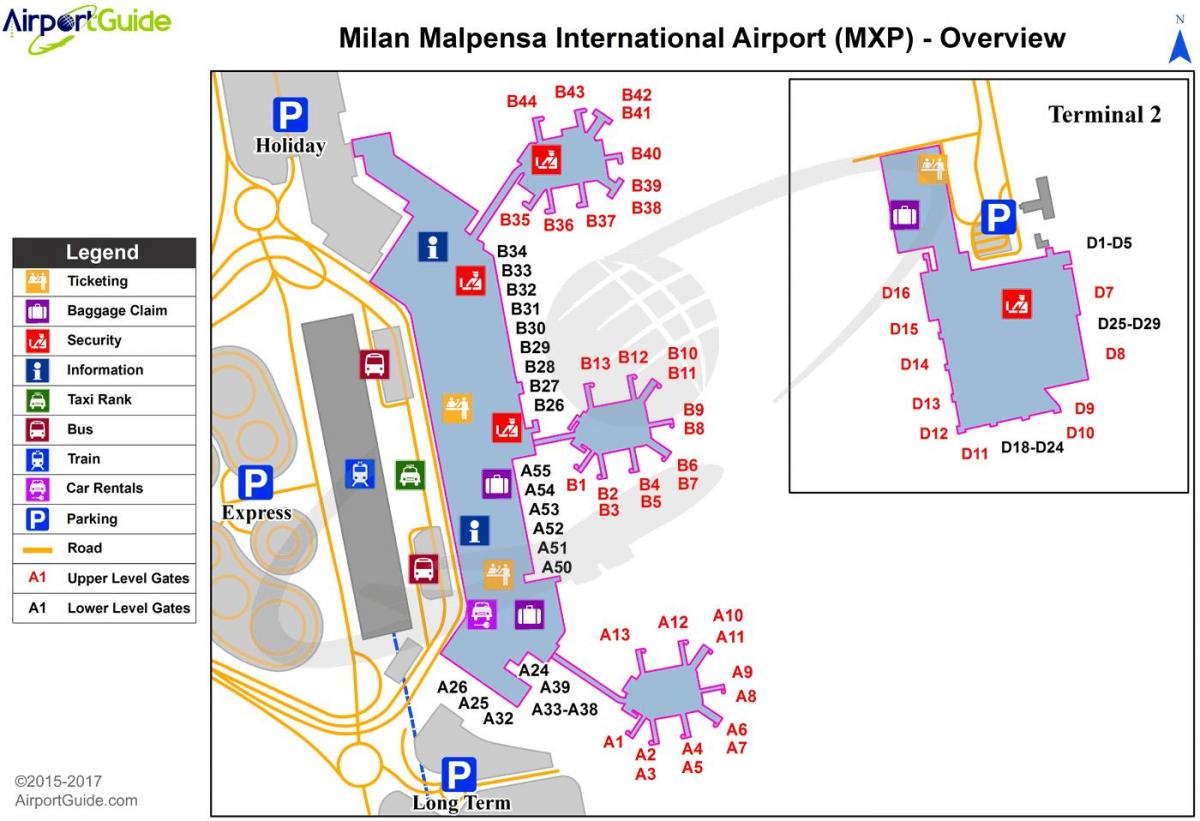 aeroporto di milano la mappa