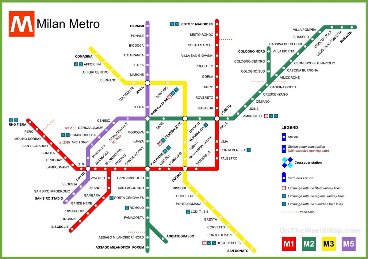 mappa metro milano