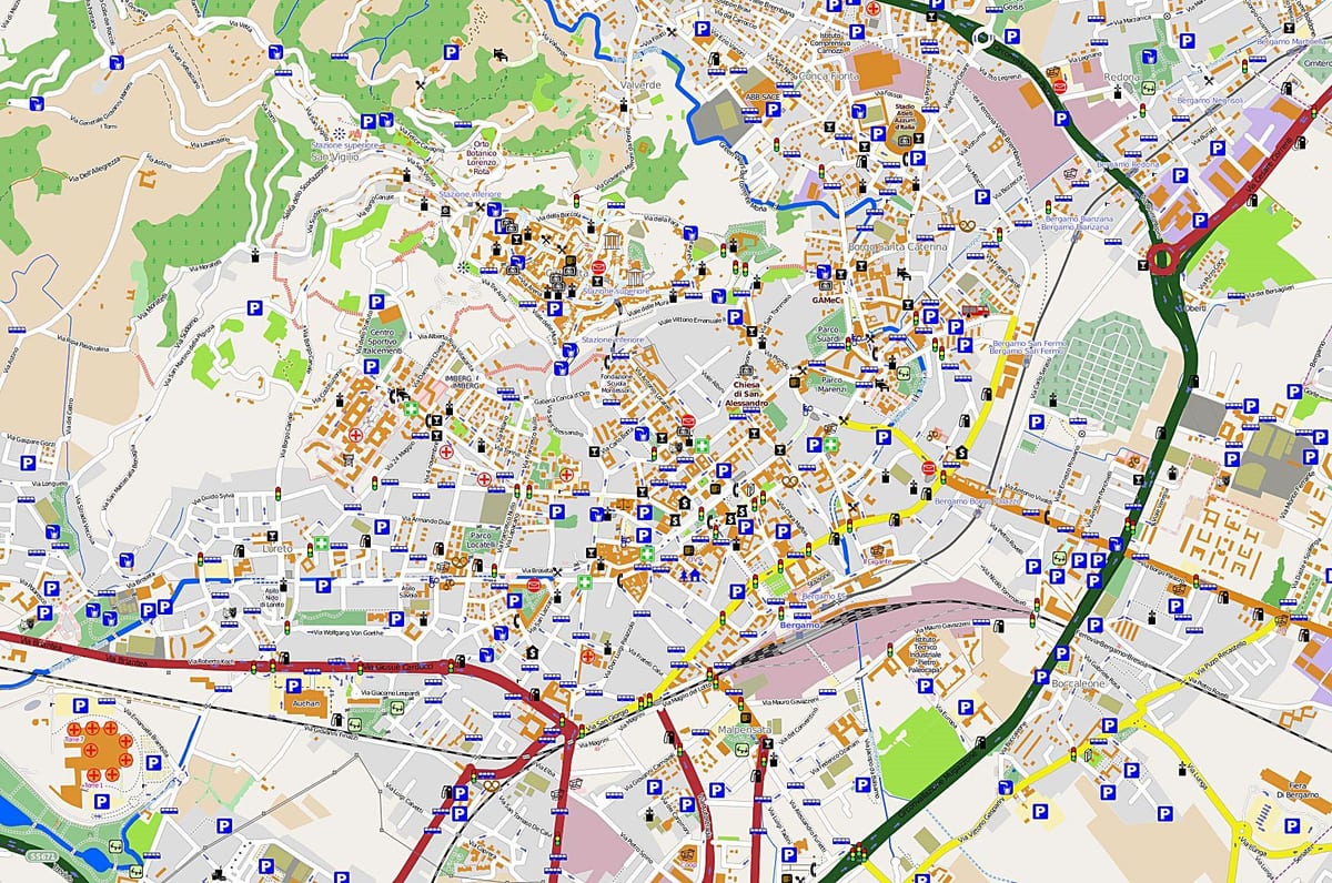 mappa di milano bergamo