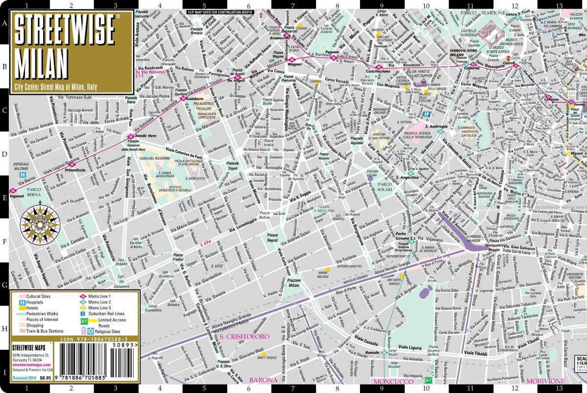 mappa stradale di il centro di milano