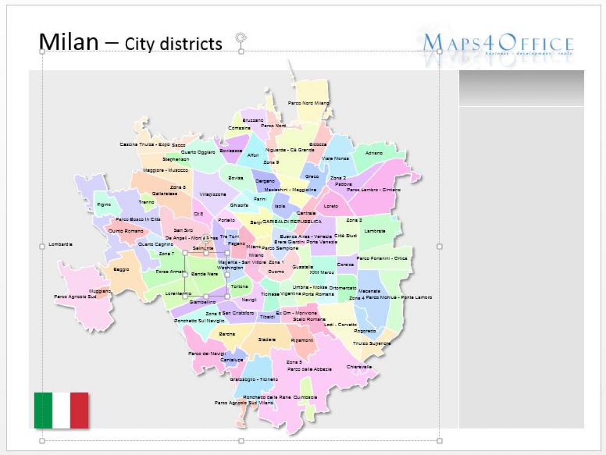 mappa di milano distretti