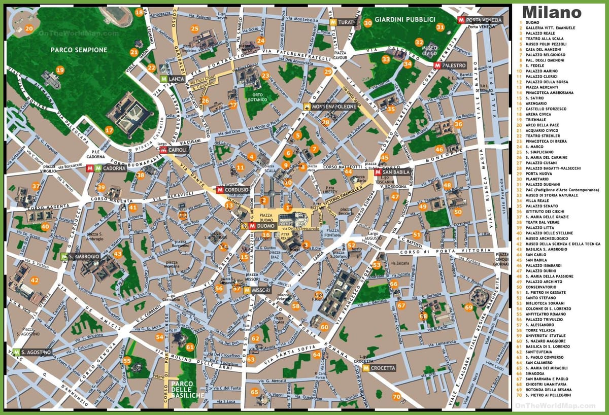 milano mappa visite turistiche