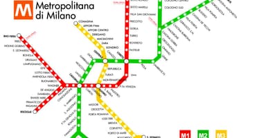 Mappa della metropolitana di milano