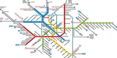 Mappa della metropolitana di milano
