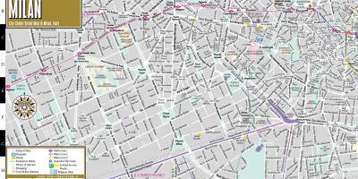 Mappa stradale di il centro di milano