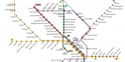 Milano extraurbano ferroviaria mappa