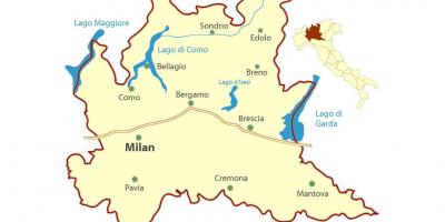 Mappa di milano, lombardia