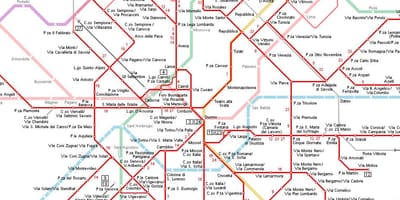Tram mappa milano italia